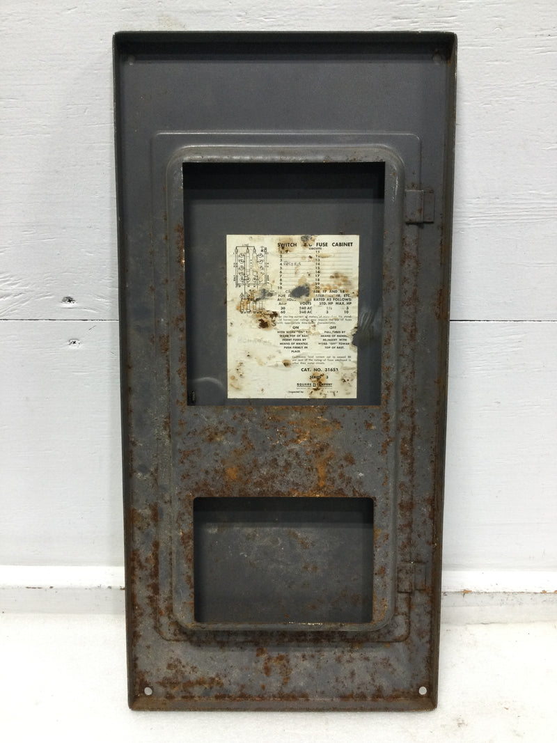Square D 31653 60 Amp 120/240V Switch & Fusible Panel Door 24" x 11 1/2"