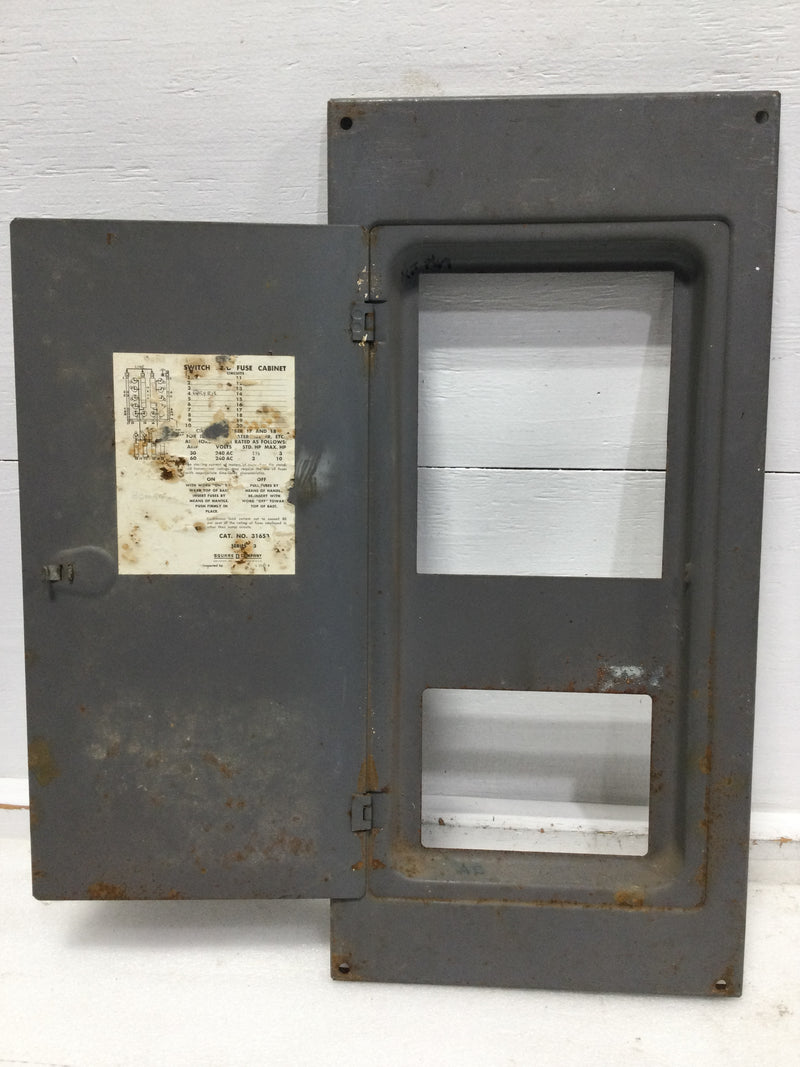 Square D 31653 60 Amp 120/240V Switch & Fusible Panel Door 24" x 11 1/2"