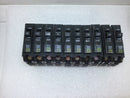Lot of 10 - Square D QO115 15 Amp 1 Pole 120/240V Circuit Breaker - Yellow Face
