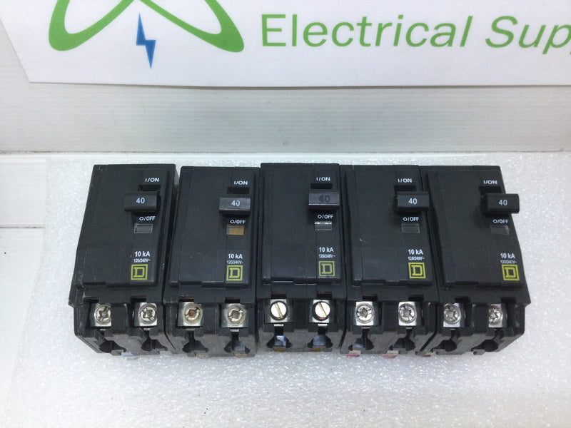 Square D QO240 40 Amp 2 Pole 120/240V Type QO Circuit Breaker - Lot of