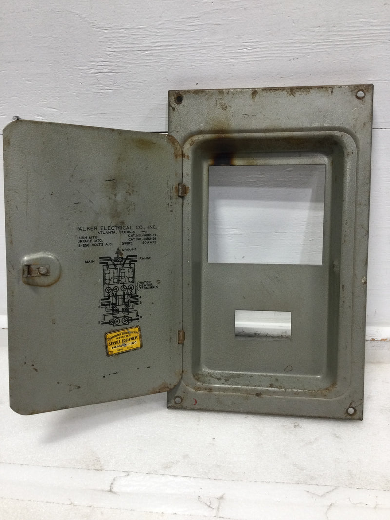 Walker Electric 1402-F/S6 60 Amp 125/250V Fusible Panel Door 16 1/4" x 9 7/8"
