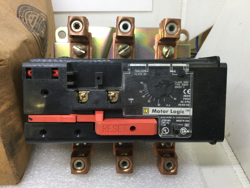 Square D 9065 Type SS320 Motor Logic Overload Relay Module 30-90 Amps Series C