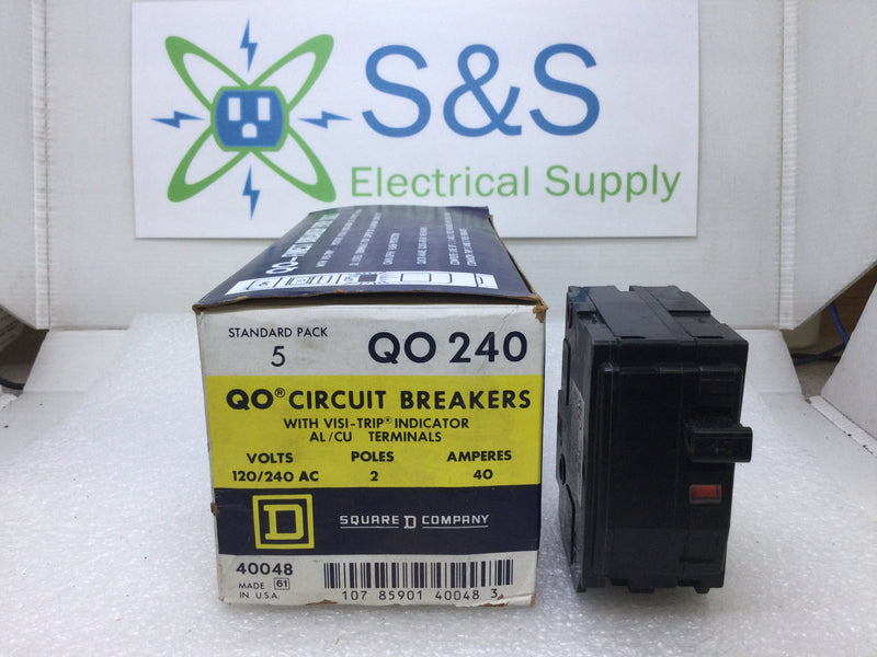 Square D QO240 2 Pole 40A 120/240VAC Type QO Circuit Breaker