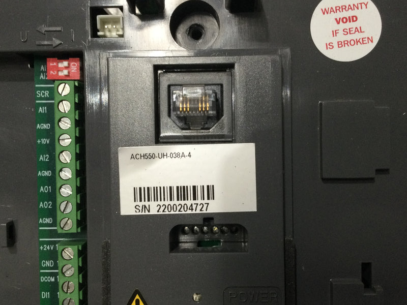 ABB ACH Series ACH550-UH-038A-4 S/N 2200204727 HVAC Drive 23" x 9"