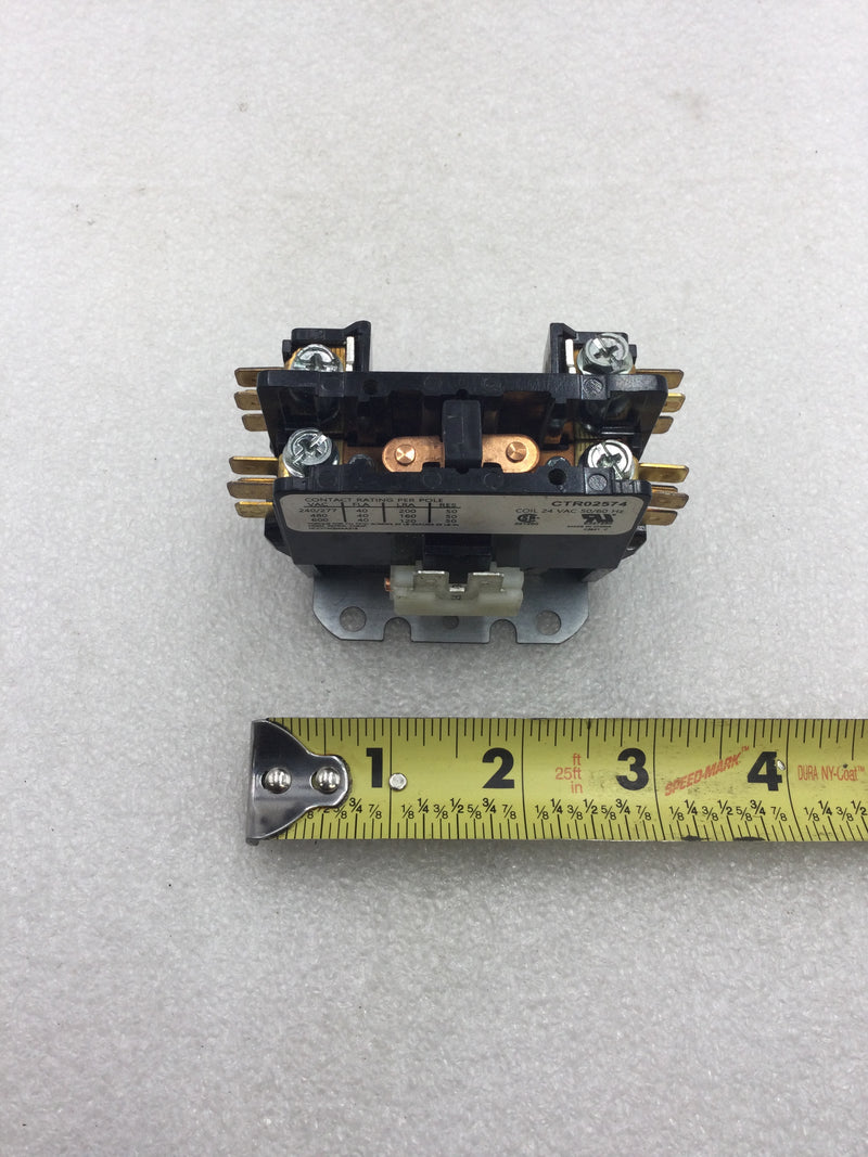 Trane/American Standard CTR02574 Contactor Single Pole 40 Amp 240-600 VAC with 24 VAC Coil