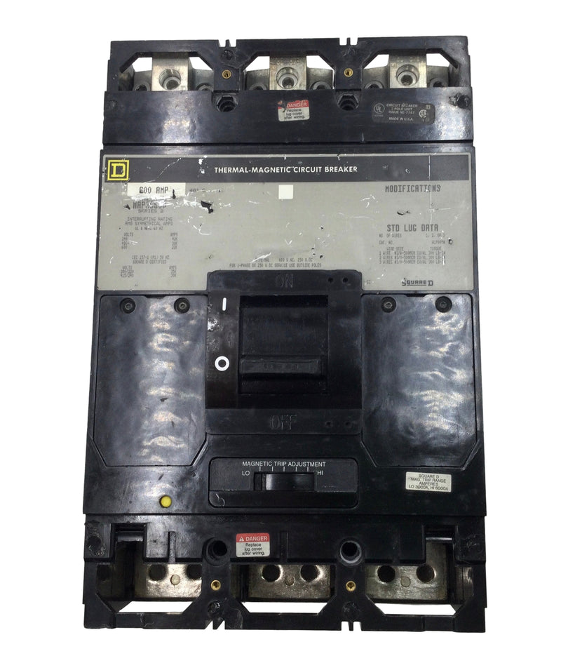Square D MAP36600 600 Amp 3 Pole 600V Type MAL Circuit Breaker