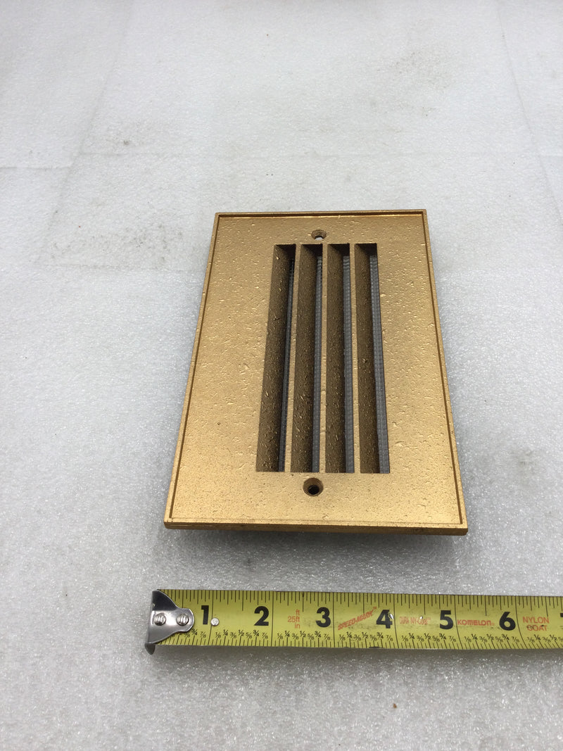 Precision Cast Aluminum Horizontal Louver Step Light Plate in Gold 8.5" X 5"