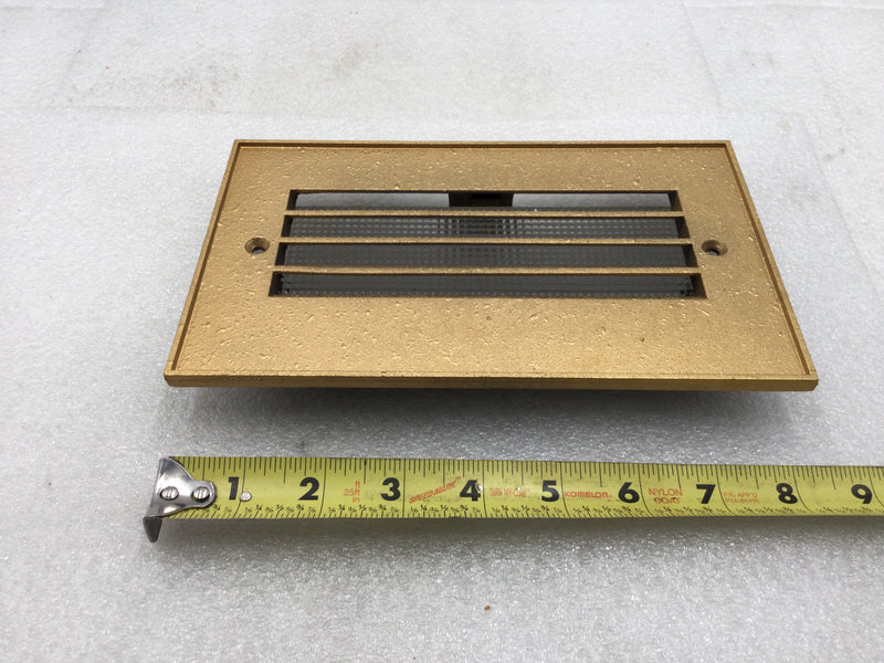 Precision Cast Aluminum Horizontal Louver Step Light Plate in Gold 8.5" X 5"