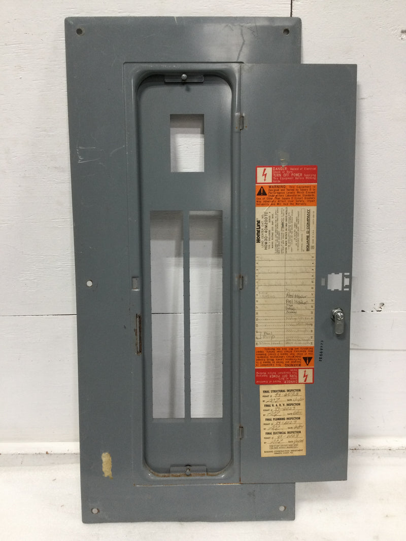 Square D HOM30-40M200TC 200A 30 Space 120/240V Panel Door 35" x 15 1/2" - Flaw
