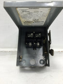 Siemens LNF222R 60 Amp 2 Pole 120/240V Non-Fusible Safety Switch 8 1/4" x 5 3/4"