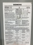 Siemens W0408ML1125 125A 4 Space 120/240V Enclosure Cover Only 12" x 6 3/8"