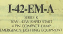 Iota I-42-EM-A 60Hz 4 Pin 3.5W 120/277V Series K Emergency Lighting Equipment