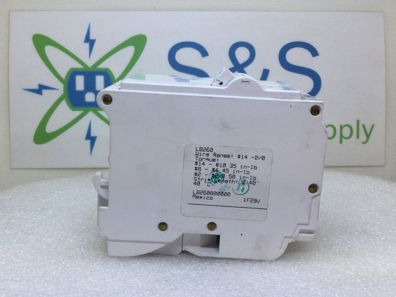 Leviton LB260 60 Amp 2 Pole 120/240v Plug on Standard Branch Circuit Breaker