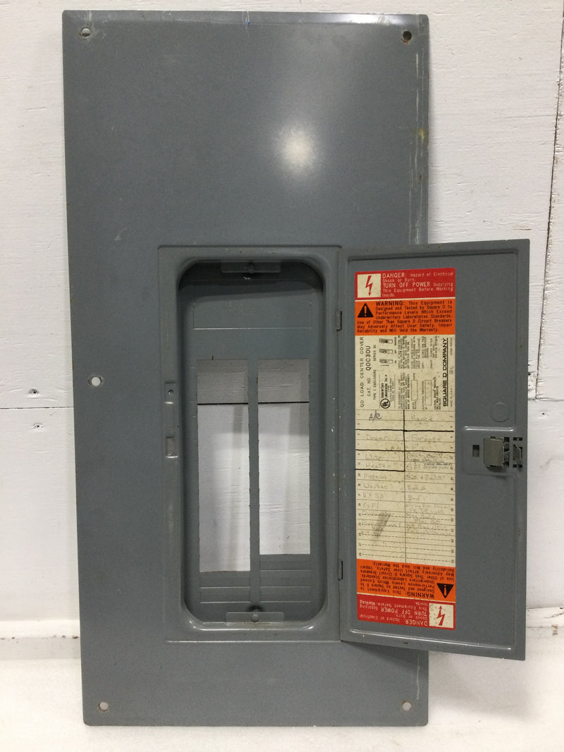 Square D QOC30U 125 Amp 30 Space 120/240V Panel Door Only w/Main 31" x 15 1/2"