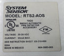 System Sensor RTS2-AOS 55mA 20-30V Smoke Automatic Fire Detector