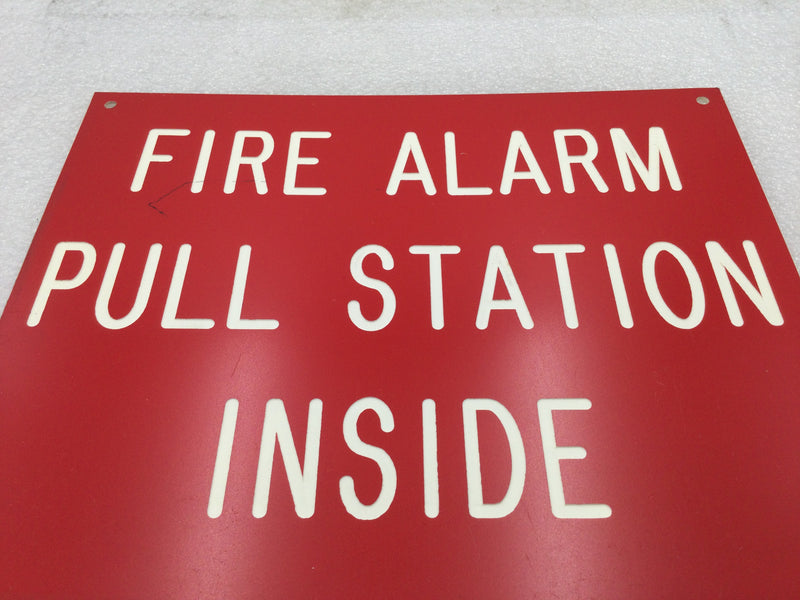 Fire Alarm Pull Start Inside Sign/Vinyl Style/Adhesive Sticker 8" x 10"