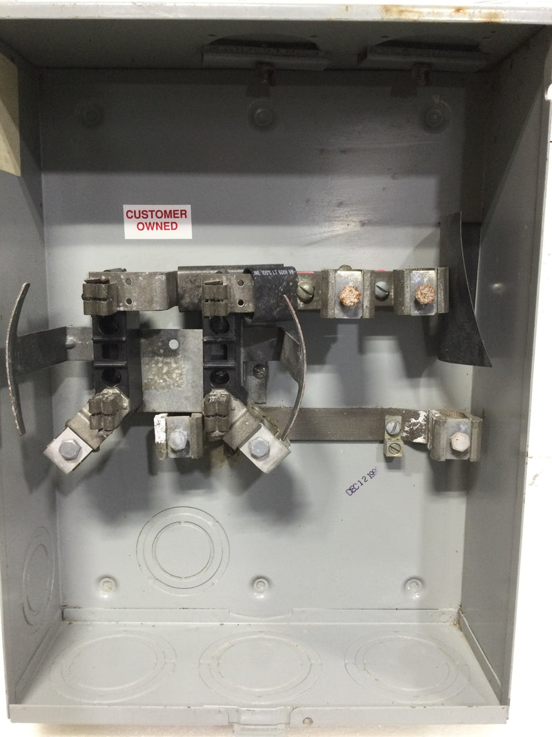 Durham 09219700CPL Meter 200 Amp 1 Phase 3 Wire 600V Left Offset Meter Mount