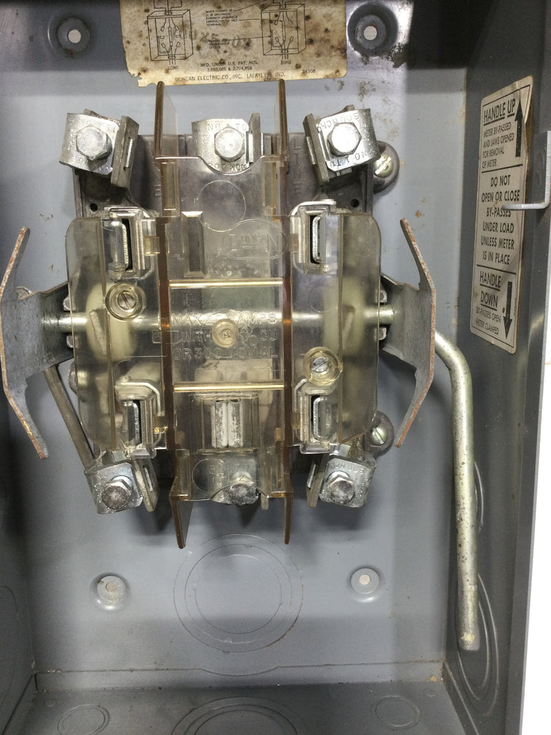 Duncan 40025-02 Type HQ Continuous Duty Meter Socket With Lever Bypass