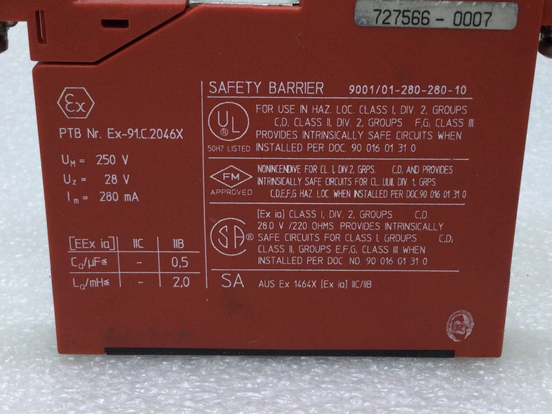 Stahl/Intrinspak 9001/01-280-280-10 Safety Barrier Module