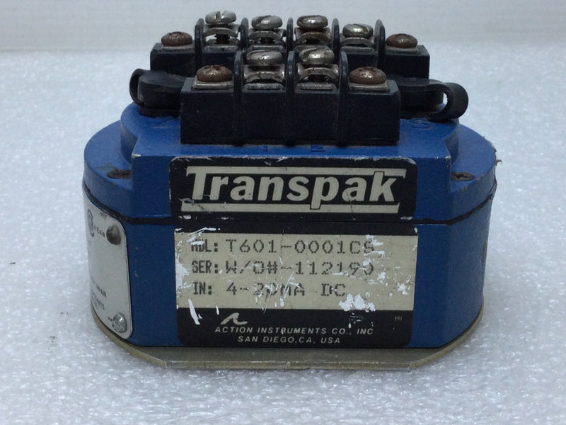 Action Instruments/Transpak T601-0001CS 12-90V Transmit Module Loop Supply 2-Wire Input 4-20MA DC