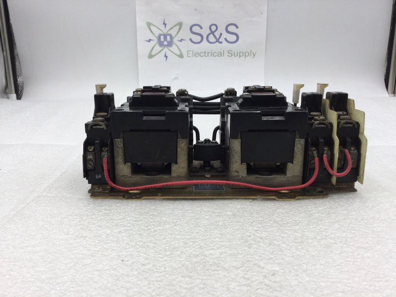 Allen-Bradley 705-BOD103 Reversing Motor Starter/Contactor 3 Pole 120-600 VAC 3-10 HP with 120 VAC Coils and Auxiliary Contacts