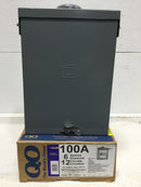 Square D QO612L100RBP QO Load center, 1 phase, 6 spaces, 12 circuits, 100A fixed main lugs, NEMA3R