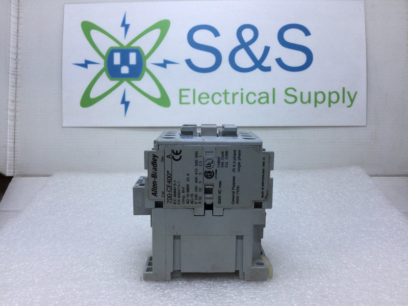 Allen-Bradley 700-CF400* 25 Amp 3-Phase 600V Contactor-Relay