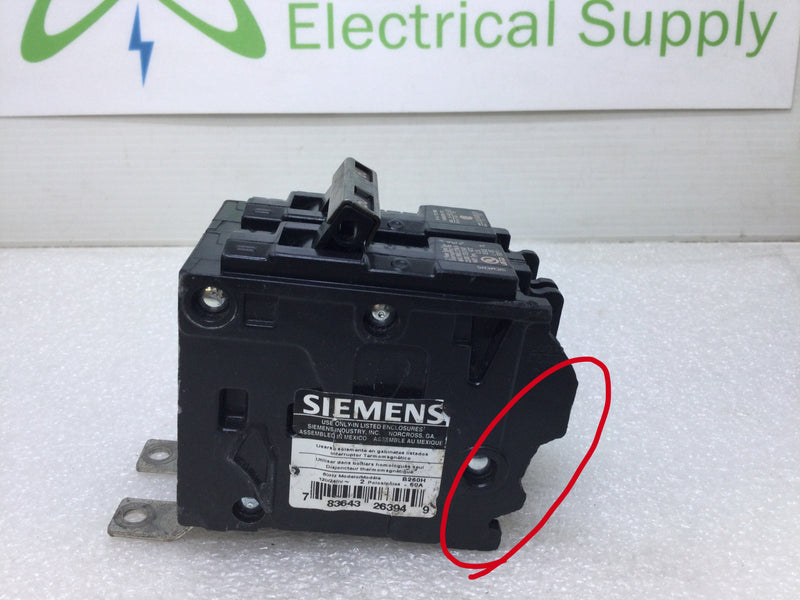 Siemens B260H Type BLH 60 Amp 22,000 Kaic 120/240v 2 Pole Circuit Breaker