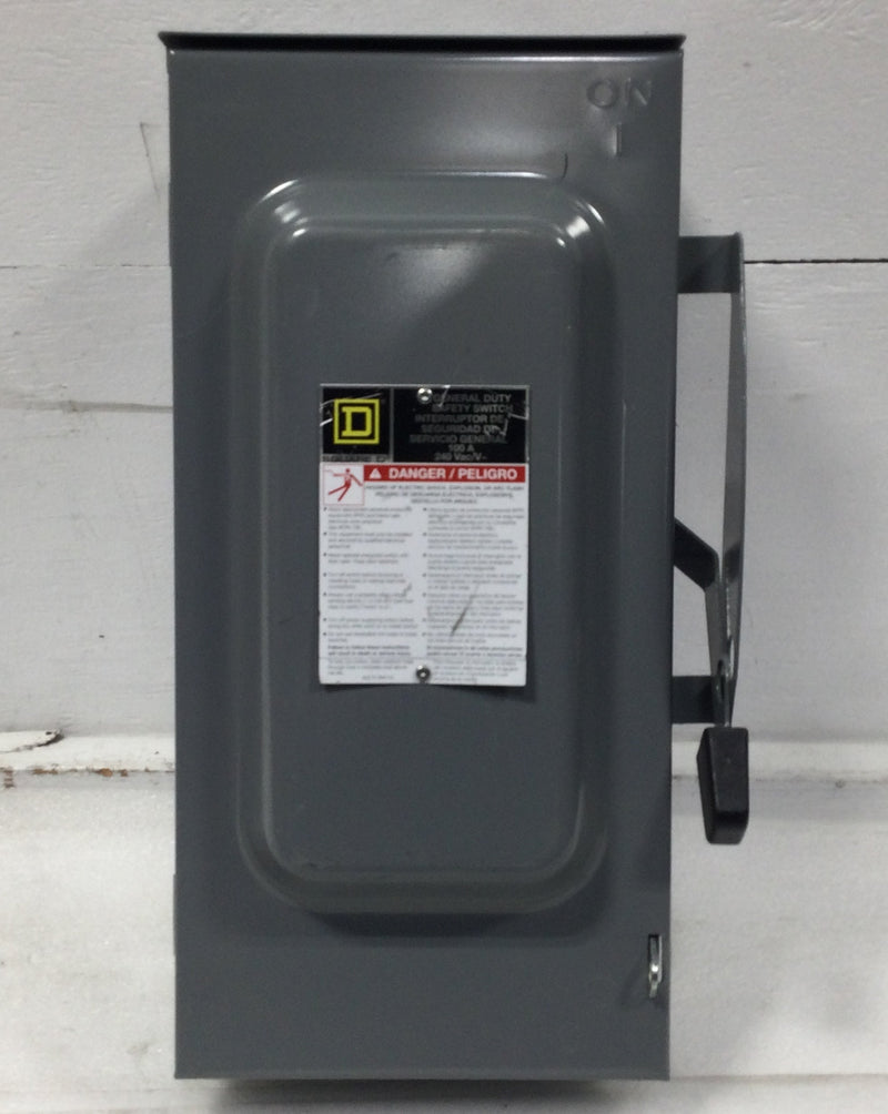 Square D DU323RB 100 Amp 3 Pole 120/240V Non-Fused Safety Switch Disconnect