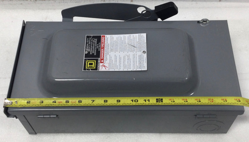 Square D DU323RB 100 Amp 3 Pole 120/240V Non-Fused Safety Switch Disconnect