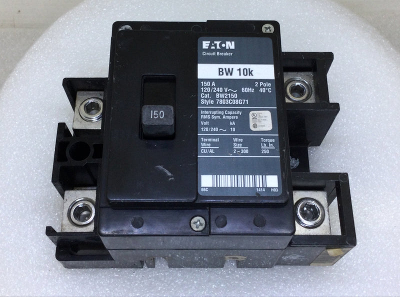 Eaton BW2150 150 Amp 2 Pole 120/240V Breaker w/Load Lug Conversion Kit