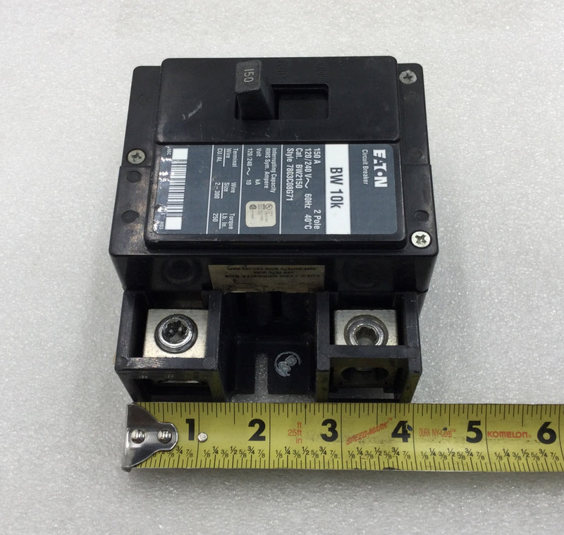 Eaton BW2150 150 Amp 2 Pole 120/240V Breaker w/Load Lug Conversion Kit