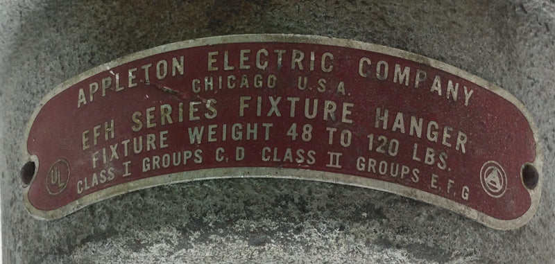 Appleton Elec. 3/4" EFHU/EFH75120 Flexible Fixture Hanger Cover Swivel Mount