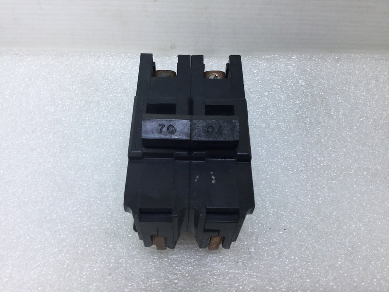 FPE Federal Pacific/Federal Electric Stab-Lok NA270 70-Amp 2 Pole Circuit Breaker Thick