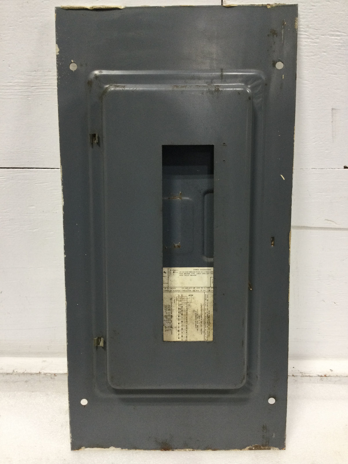 Zinsco ML12(12-24) 125 Amp 12 Space 120/240V Panel Door 21 1/4