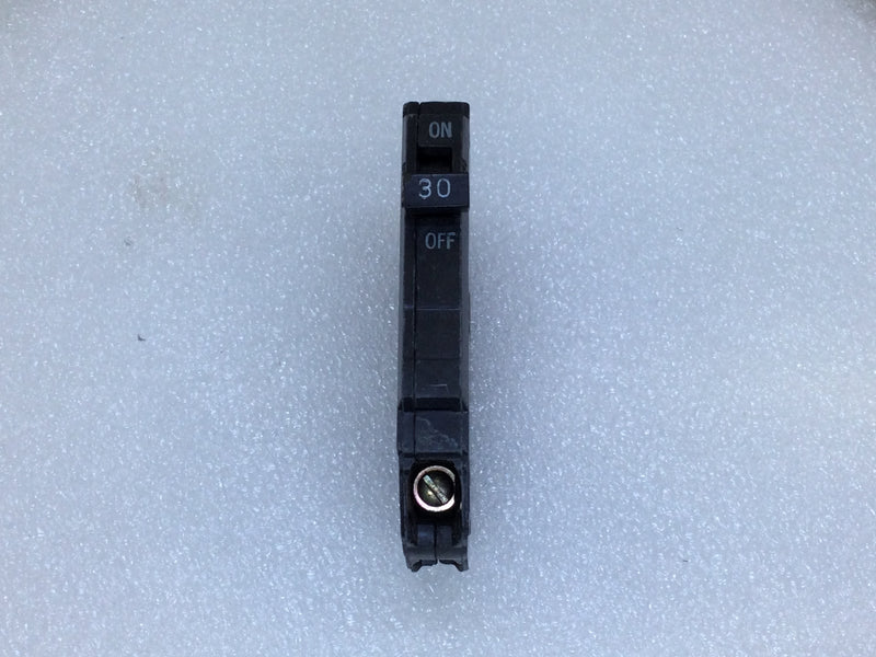 GE THQP130/TQP130 30 Amp 1 Pole 120/240V Thin Circuit Breaker - Black Face