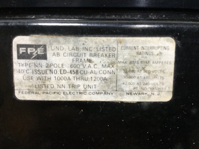 FPE NN021120 2 Pole Magnetic Trip 1200A Circuit Breaker Trip Unit