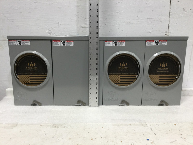 Milbank UAP1253-X-HSP 4 Terminal Ringless Large Closing Plate 3 Position Stainless Steel Hasp Aluminum Painted