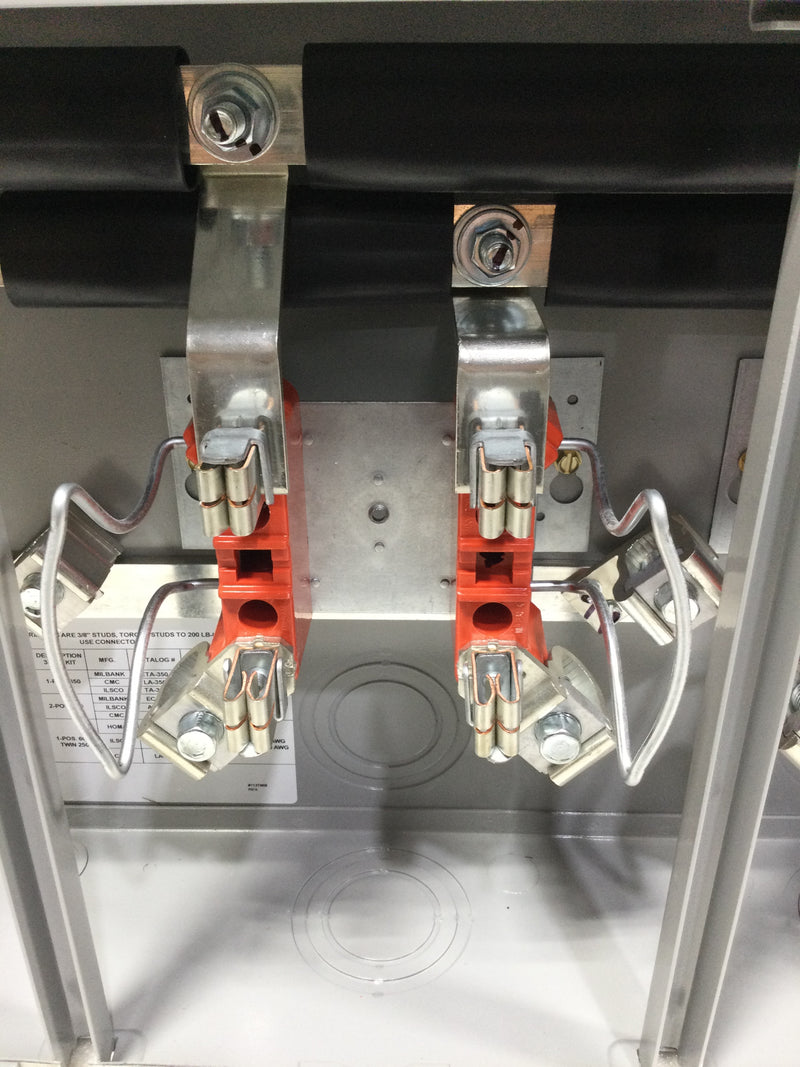 Milbank UAP1253-X-HSP 4 Terminal Ringless Large Closing Plate 3 Position Stainless Steel Hasp Aluminum Painted