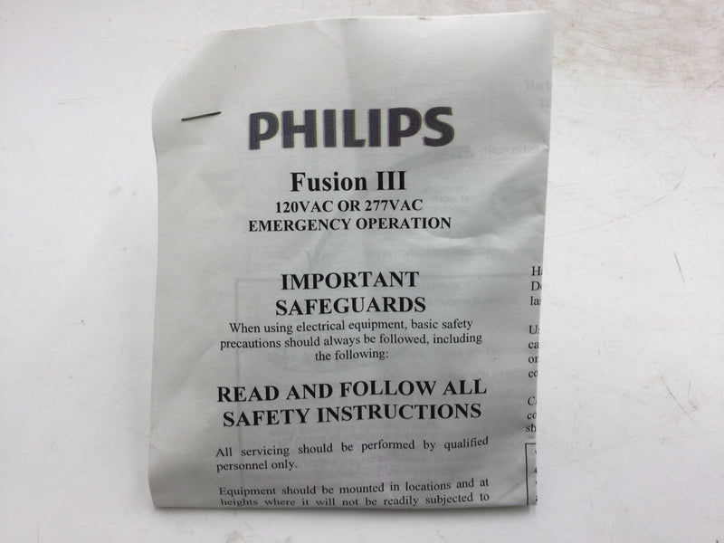 Philips/Chloride Fusion III Emergency Operation Recessed LED 120V or 277V