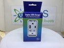 Duplex USB Charger 20A 125VAC Tamper Resistant Receptacle With type-A/Type-C USB Ports 5VDC 4.8A Charging Cap
