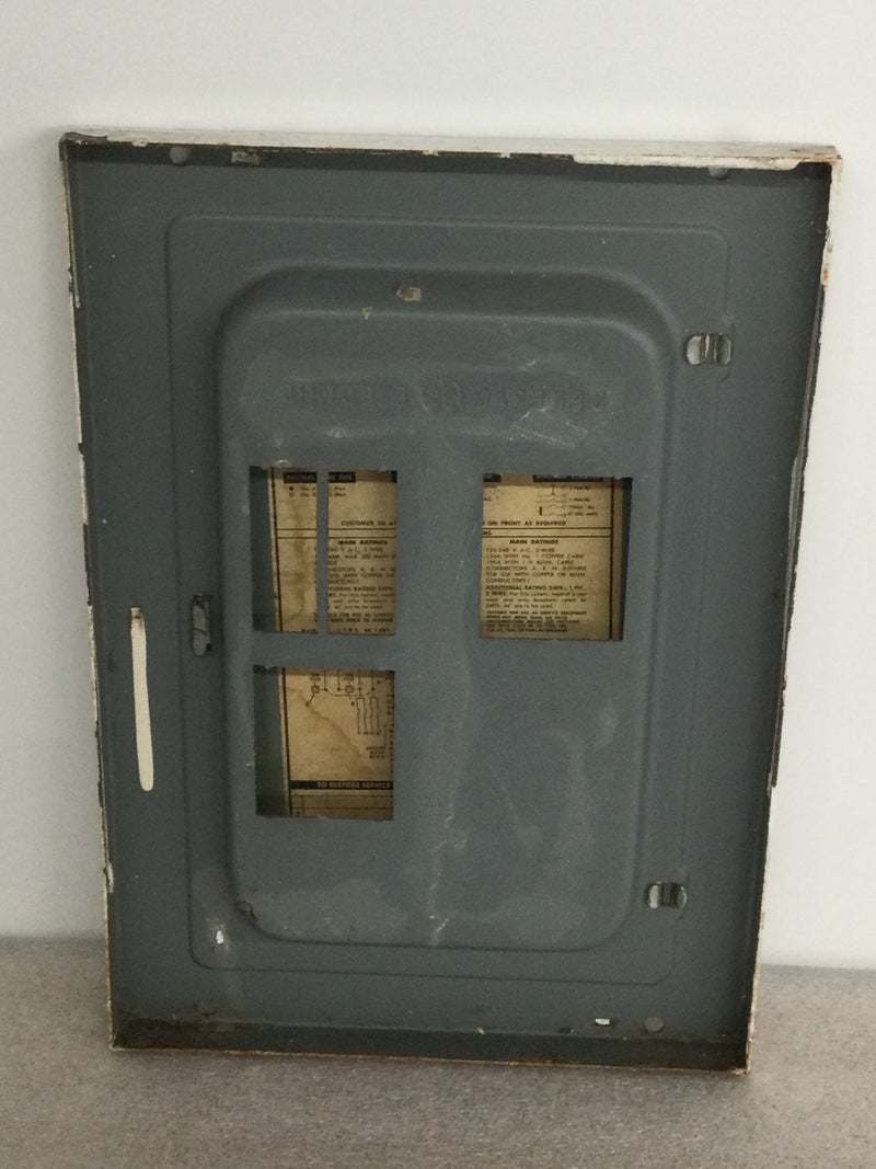 GE General Electric TRP612F/S 100Amp 120/240V 3 Wire Circuit Breaker Load Center Cover 13" x 9 1/8"