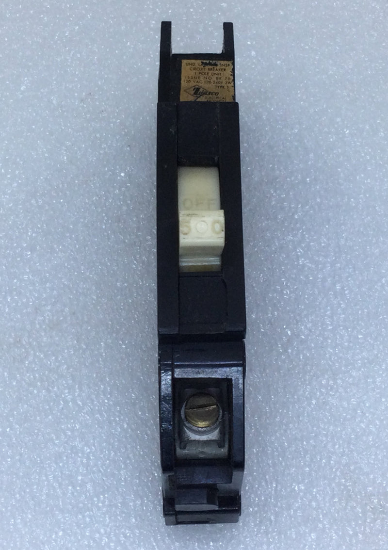 Zinsco T150 50 Amp 1 Pole 120/240V Type T Circuit Breaker - Magnetrip