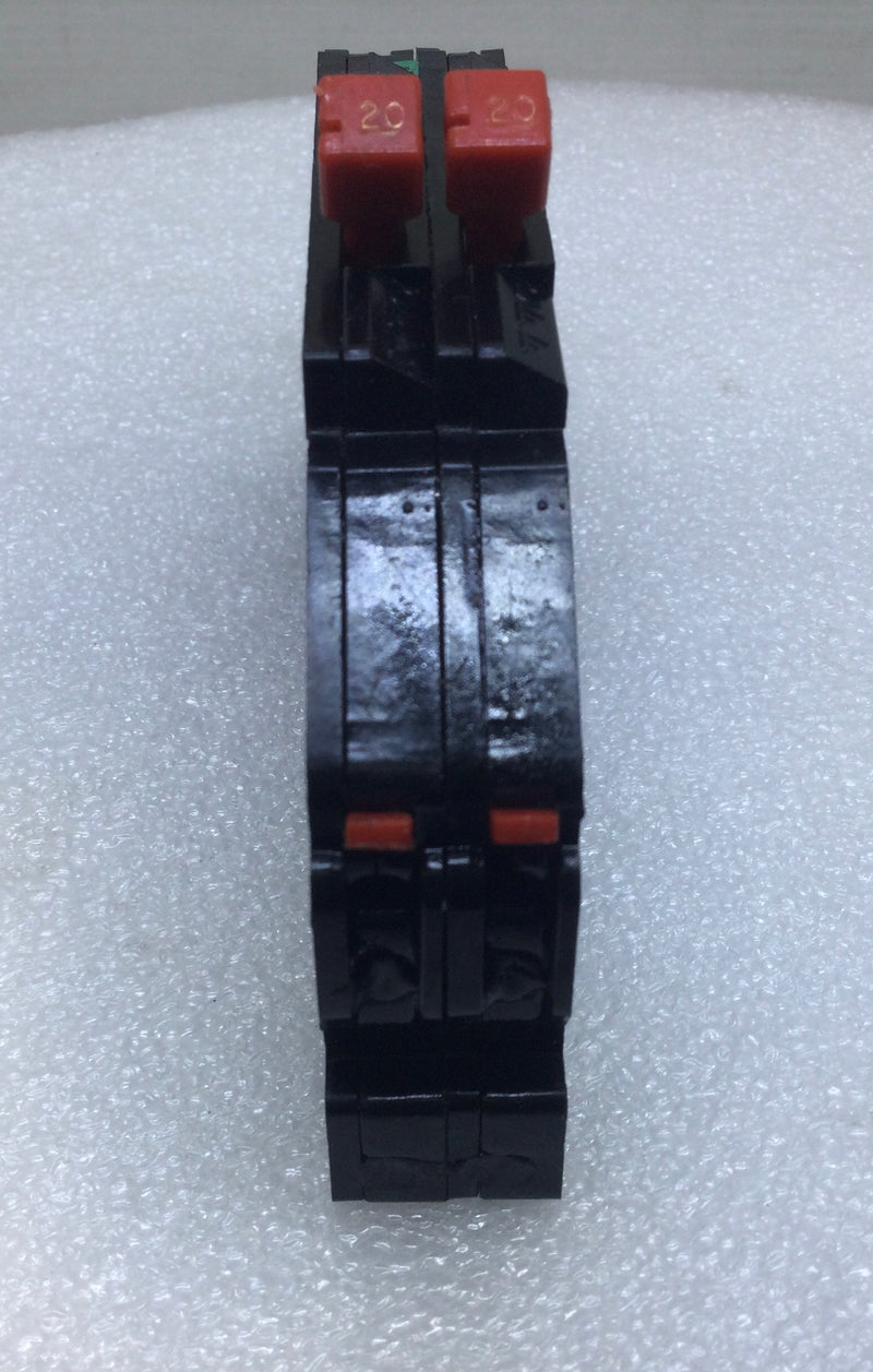 Zinsco/GTE RC38-20 20/20 Amp 2 Pole 120/240V Circuit Breaker - Push In