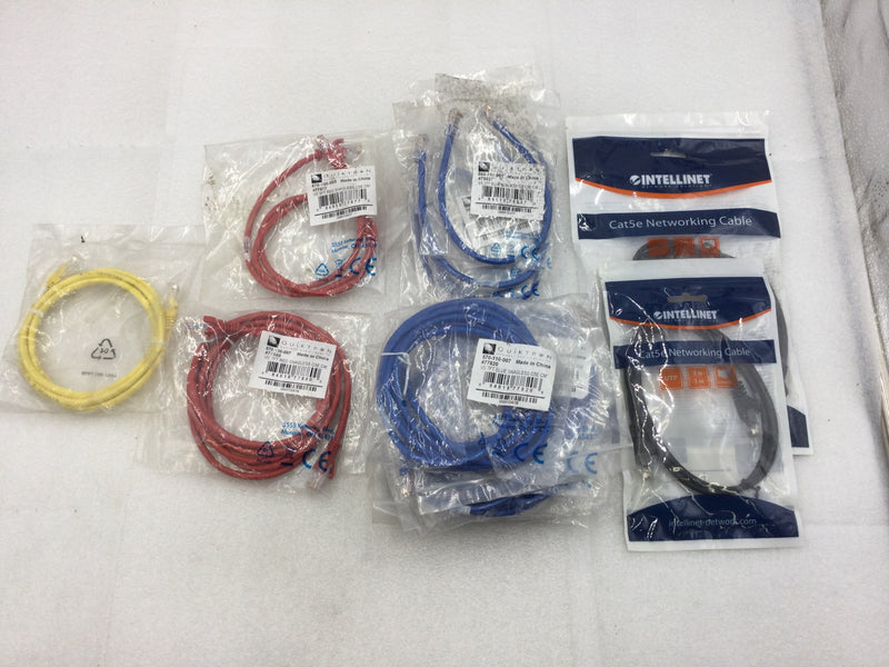 Lot of 18 - Various Cat5e Ethernet Cables Quicktron/Intellinet