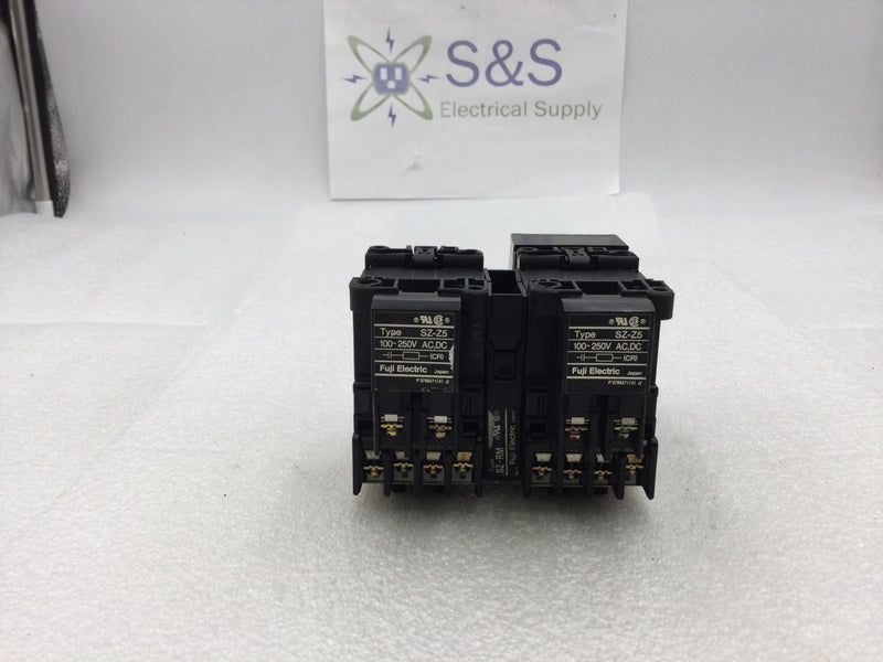Fuji Electric SC-0 (4NCOFO) Reversing Magnetic Contactor 20 Amp 200-600 VAC 3-5 HP with TR-ON/3 Thermal Overload Relay