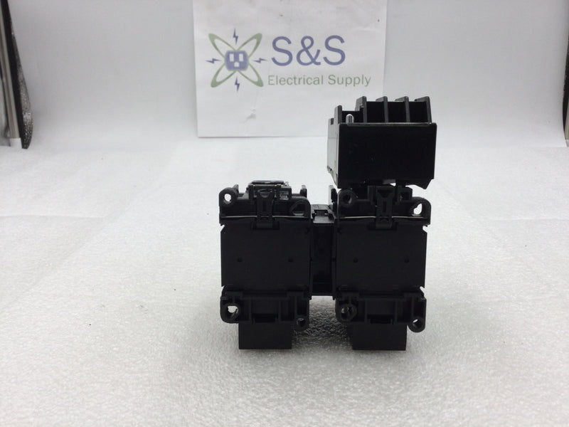 Fuji Electric SC-0 (4NCOFO) Reversing Magnetic Contactor 20 Amp 200-600 VAC 3-5 HP with TR-ON/3 Thermal Overload Relay