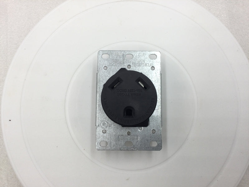 Leviton 7313-S00 30 Amp 125 Volt NEMA TT-30R 2P 3W Flush Receptacle B1