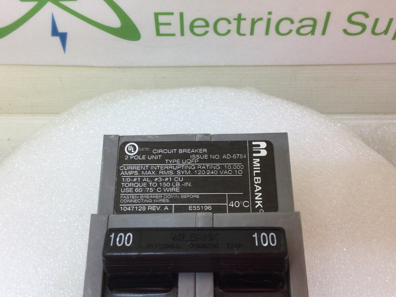 Milbank UQFP-100 100 Amp 2 Pole 240V Circuit Breaker