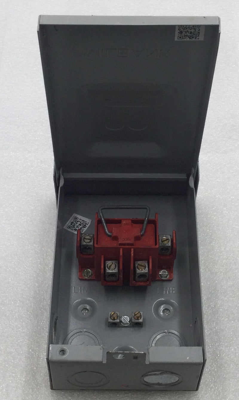 Milbank U3800 60 Amp 1 Phase 2 Wire 240V Non-Fused Enclosed Pullout Switch